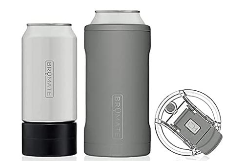 BrüMate Hopsulator Trio 3-in-1 Insulated Can Cooler for 12oz / 16oz Cans + 100% Leak Proof Tumbler with Lid