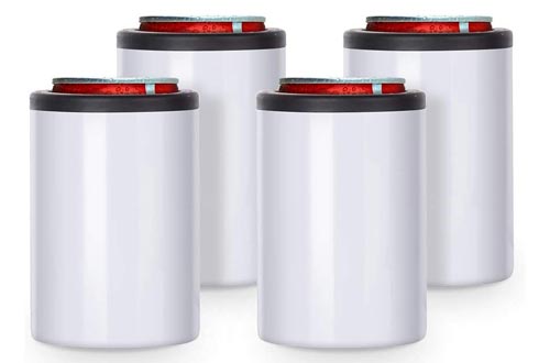  PYD Life 4 Pack 12 OZ Sublimation Blanks Can Insulator White Stainless Steel Can Cooler Beer Holder Sublimation Print
